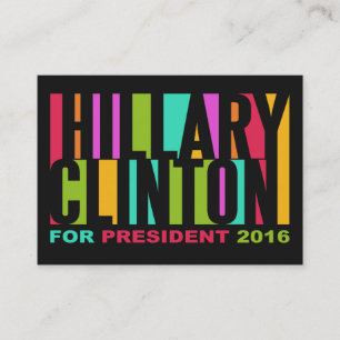 Coloridas tarjetas de visita Hillary Clinton 2016