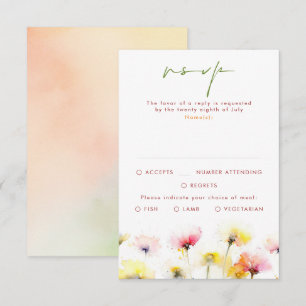 Coloridas tarjetas RSVP de Boda de Flores Silvestr
