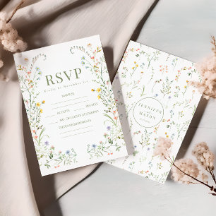 Coloridas y delicadas flor silvestre Boda Tarjetas