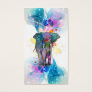 coloridas y lindas acuarelas salpican elefante