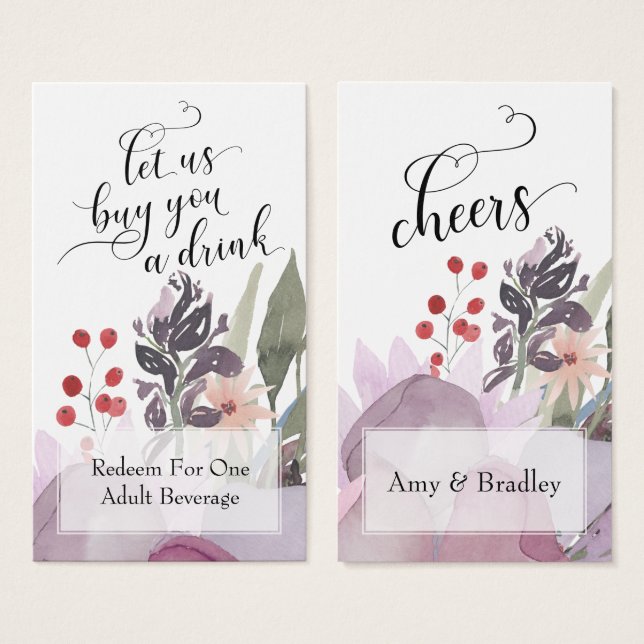 Colorido Abstracto Acuarela Floral Bebidas (Anverso y reverso)