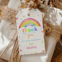 Colorido arcoiris Gracias Etiqueta Fiesta de Cumpl