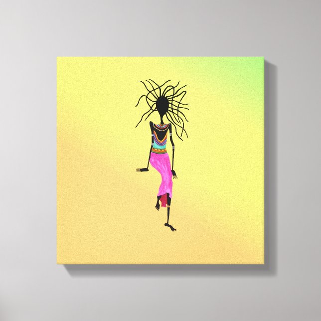 Colorido arte africano, impresionante guerrera (Anverso)