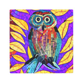 Colorido arte de búho de mosaico caprichoso