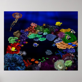 Colorido arte de coral y arrecife de peces
