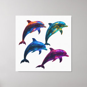 Colorido arte de delfines brillantes