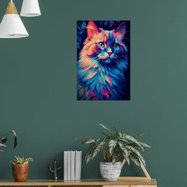 Colorido arte de gato de Maine Coon