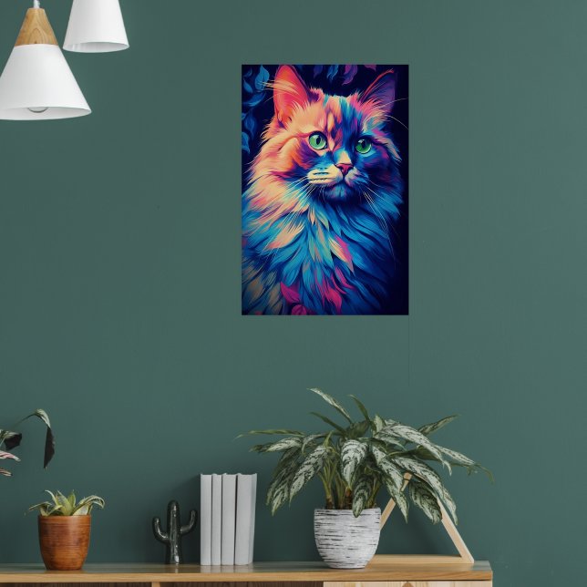 Colorido arte de gato de Maine Coon (Salón 1)