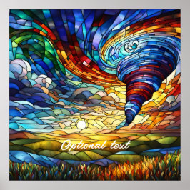 Colorido arte de vidrio manchado de Tornado