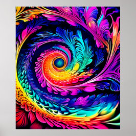 Colorido arte en espiral psicodélico
