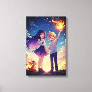 Colorido arte en la pared de fantasía para niños