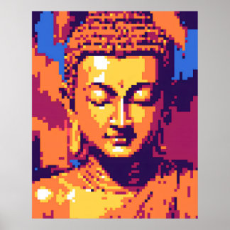 Colorido Arte Pixel | Meditar al Buda