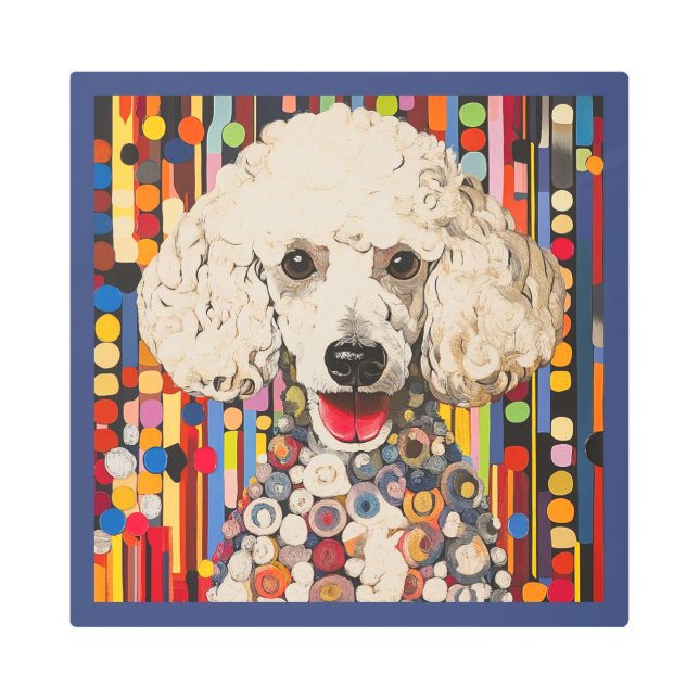 Colorido arte pop de caniche (Anverso)