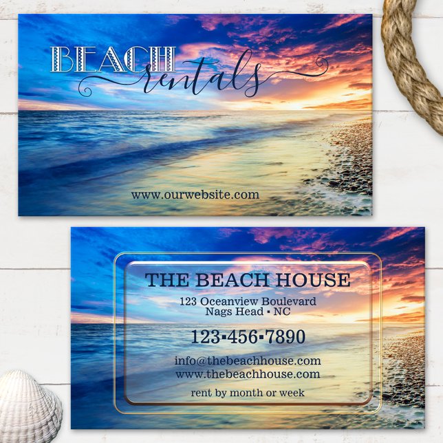 Colorido Beach Rentals Tarjeta de visita (Subido por el creador)