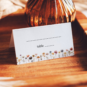 Colorido Boda Floral Doble tarjeta de lugar