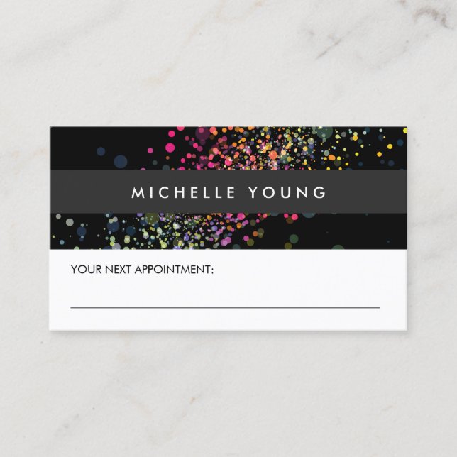 Colorido Bokeh de Confetti sobre citas negras (Anverso)
