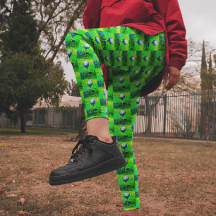 Colorido Campo de Golf Green Golfing Leggings