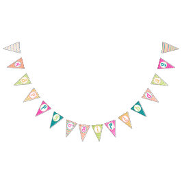 Colorido cartel de Bunting de cumpleaños