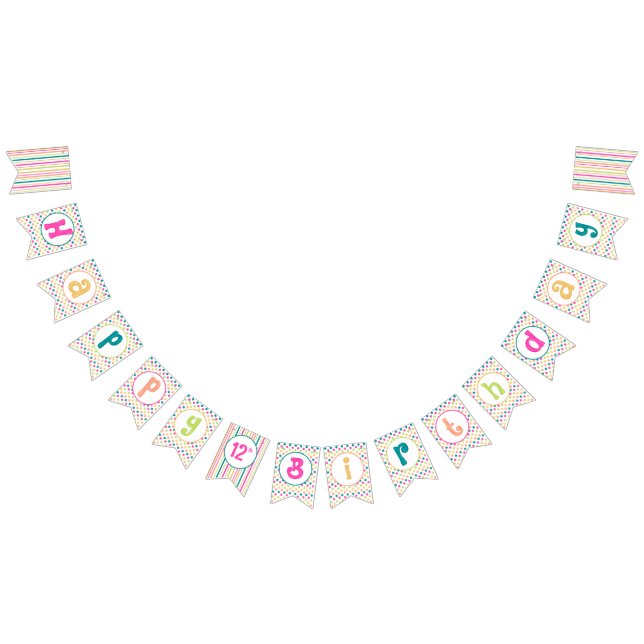 Colorido cartel de Bunting Swallowtail de cumpleañ (Todo)