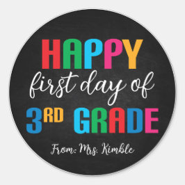 Colorido Chalkboard Pegatina de tercer grado de es