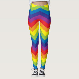 Colorido Chevron Arcoiris Zigzag Leggings