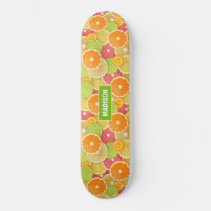 Colorido Citrus nombre personalizado Skateboard