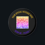 Colorido código QR Personalizado imán texto y colo<br><div class="desc">Elija Colores y fuente - Imán su información especial de código QR y texto Personalizado Imanes modernos personalizados / Regalo - Añadir su código QR - Imagen o logotipo - foto / Texto - Nombre u otra información / mensaje - Redimensionar y mover o quitar / añadir elementos - Imagen...</div>