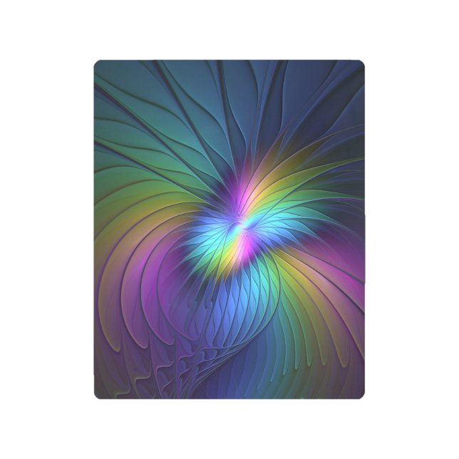 Colorido Con Azul Moderno Resumen Arte Fractal (Anverso)