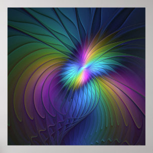 Colorido Con Azul Moderno Resumen Arte Fractal