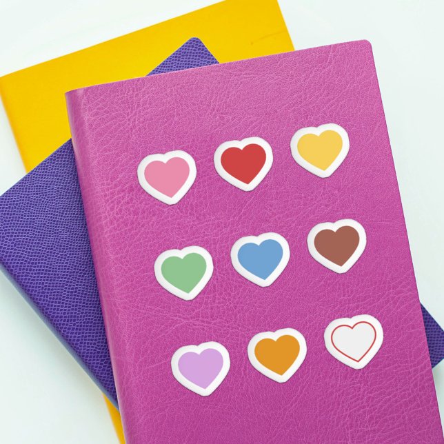 Colorido conjunto de Pegatinas del corazón (Colorful Heart Stickers Set)