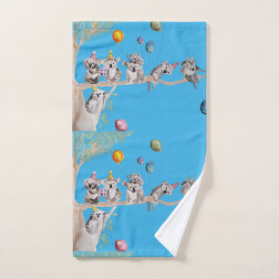Colorido conjunto de toallas azules para animales 