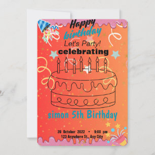 Colorido cumpleaños de invitación