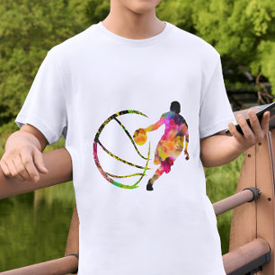 colorido de cesta de camisetas Silhouette Basketba