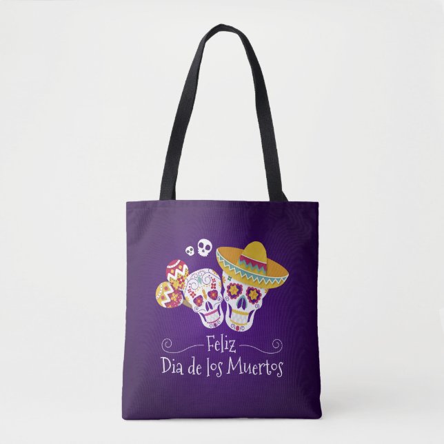 Colorido Día de los Muertos | Bolso de tela (Anverso)