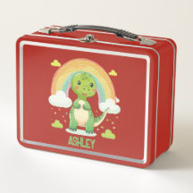 Colorido Dino Arcoiris Con Nombre Para Niños