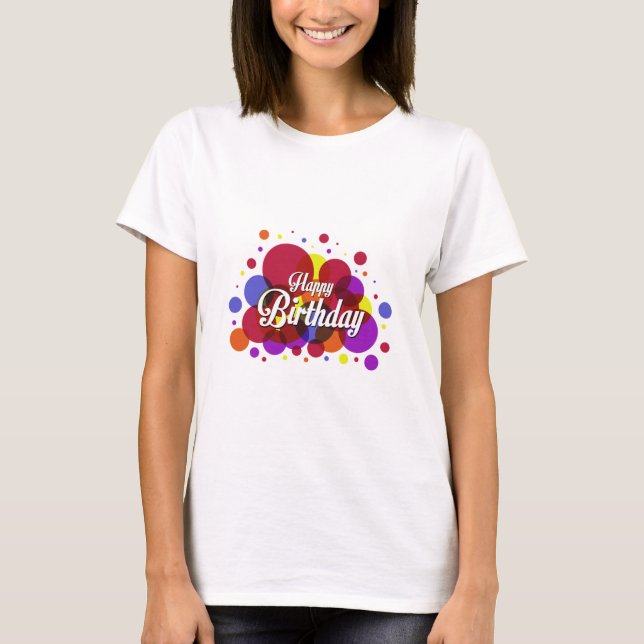 ¡Colorido diseño de camisetas de cumpleaños feliz! (Anverso)