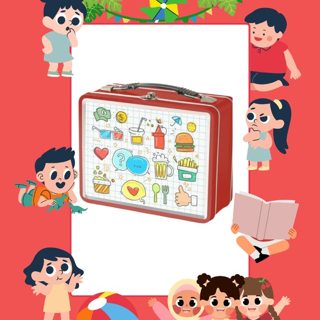 Colorido Doodle Soda Fries Lunch Box (Subido por el creador)