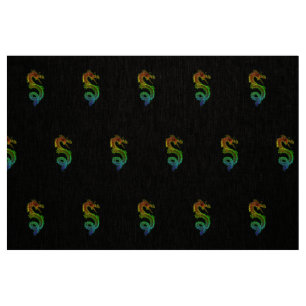 Colorido Dragón chino Tela de lino natural