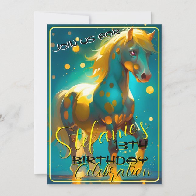 Colorido Espíritu Pony 41 Invitación de cumpleaños (Anverso)