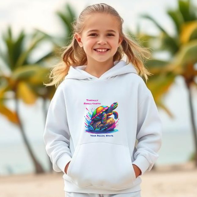 Colorido Esplash de Tortuga- (Colorful Turtle-Fisherman Core-Dopamine Dressing-Kids Hoodie)
