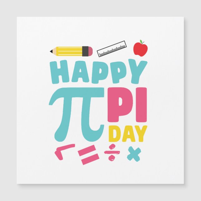 Colorido feliz Día del Pi (Anverso)