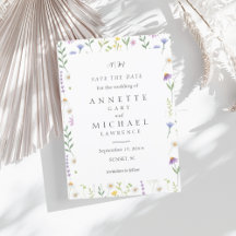 Colorido Floral guardar la fecha Invitación