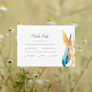 Colorido Foliage Turquesa y Amarillo RSVP