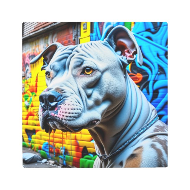 Colorido graffiti urbano arte callejero Pitbull Lo (Anverso)