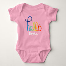 Colorido Hello World Baby Jersey Bodysuit