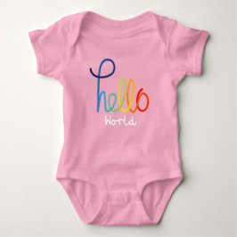 Colorido Hello World Baby Jersey Bodysuit
