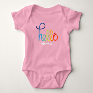 Colorido Hello World Baby Jersey Bodysuit