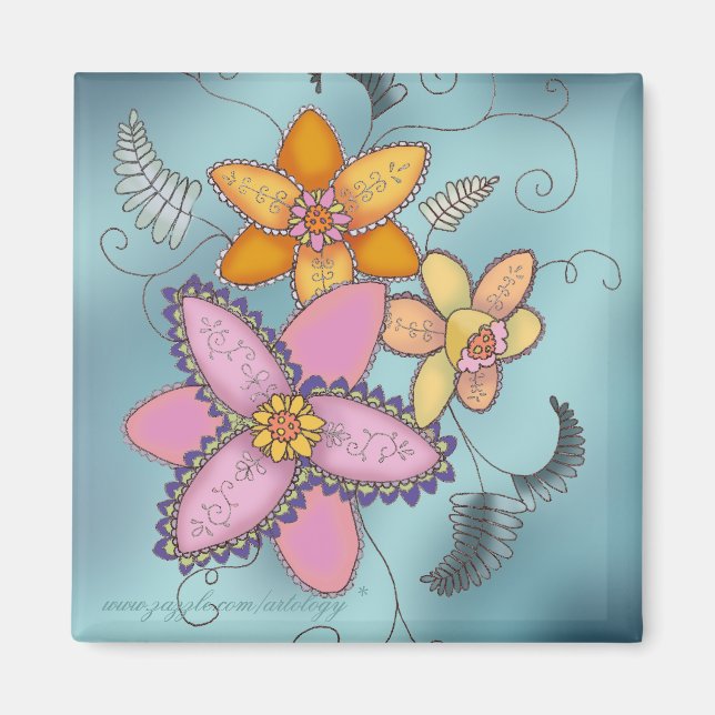 Colorido Imán de Daffodils (Frente)