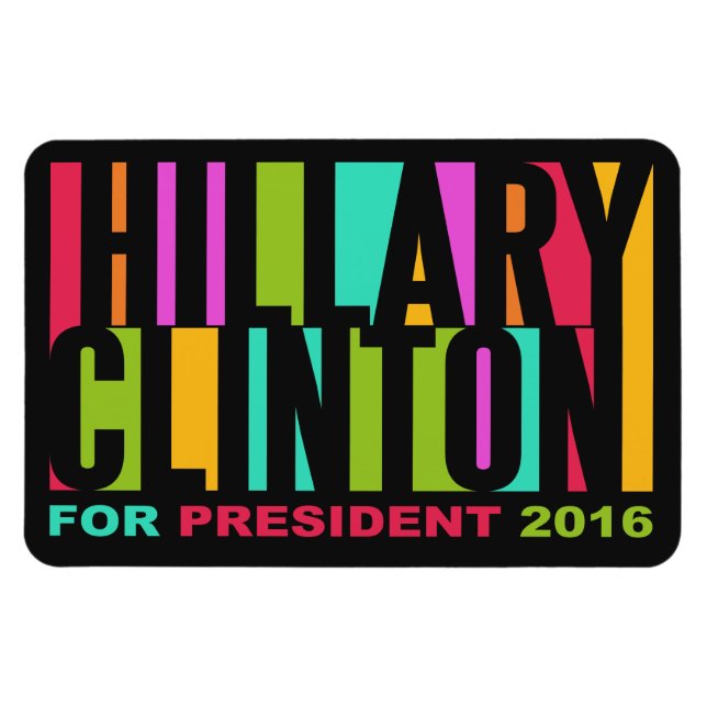 Colorido imán Hillary Clinton 2016 (Horizontal)