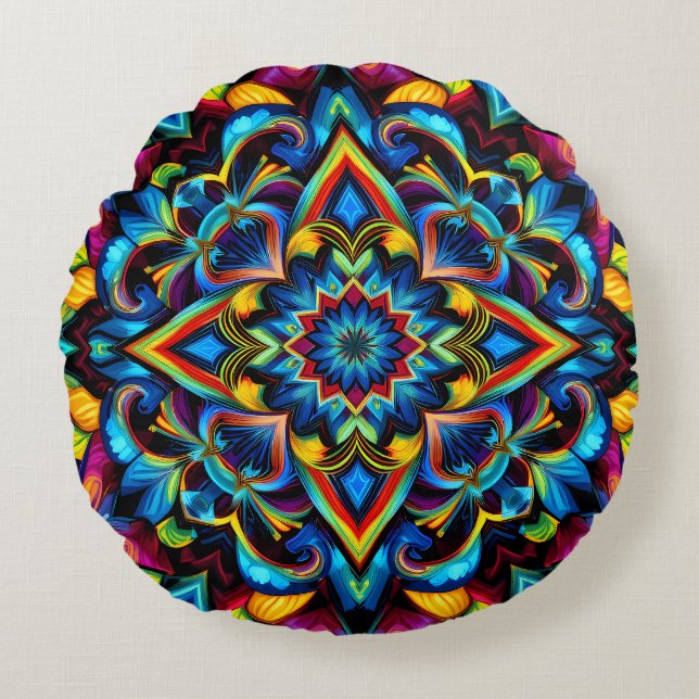 Colorido Kaleidoscope Mandala Design Mug, almohada (Anverso)